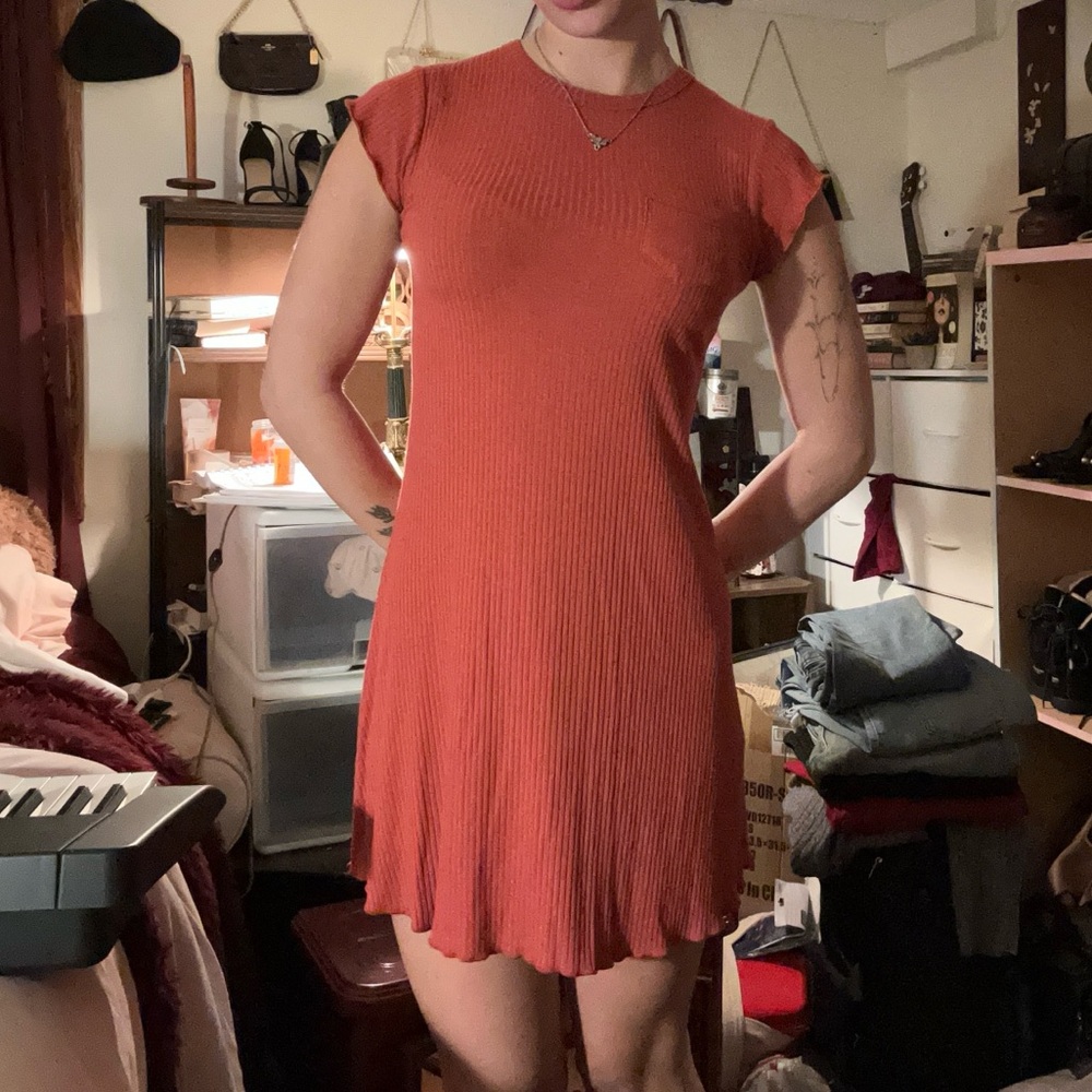 bdg burnt orange tshirt dress